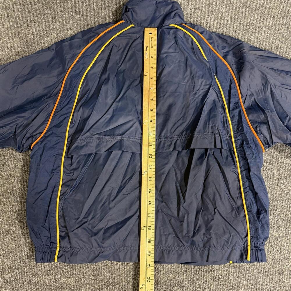 Nike Jacket Womens Blue Full Zip Windbreaker Mesh Lined Yellow Piping NOS Y2K - Picture 15 of 16